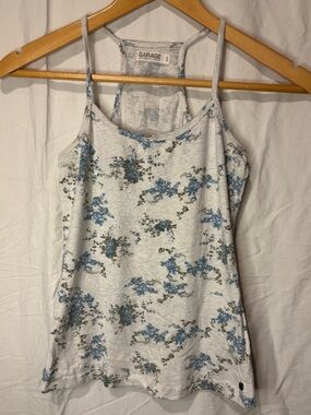 2000’s Garage tight fitted spaghetti strap tank top floral